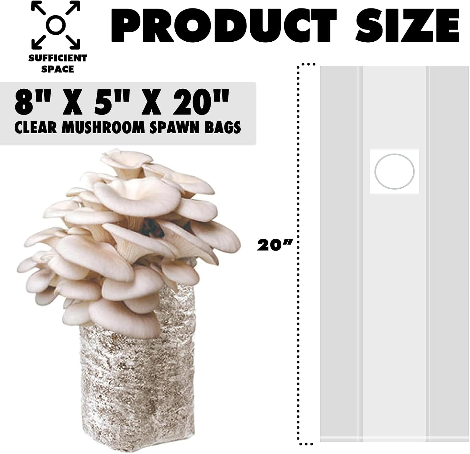 Autoclavable Mushroom Grow Bags Bulk with Microporous Filter Patchs