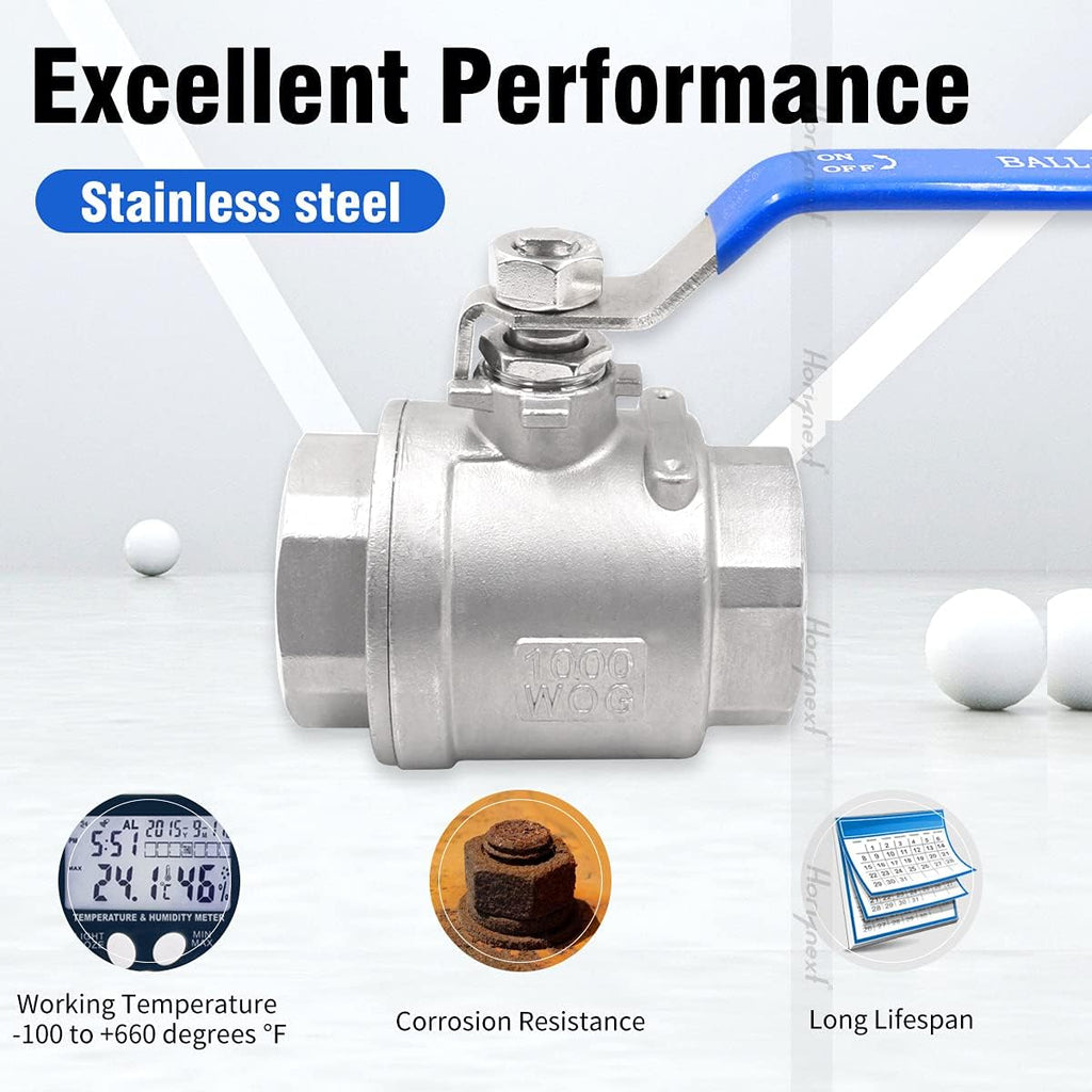 NPT 1-1/2 Inch Threaded Stainless Steel Ball Valve, DN40