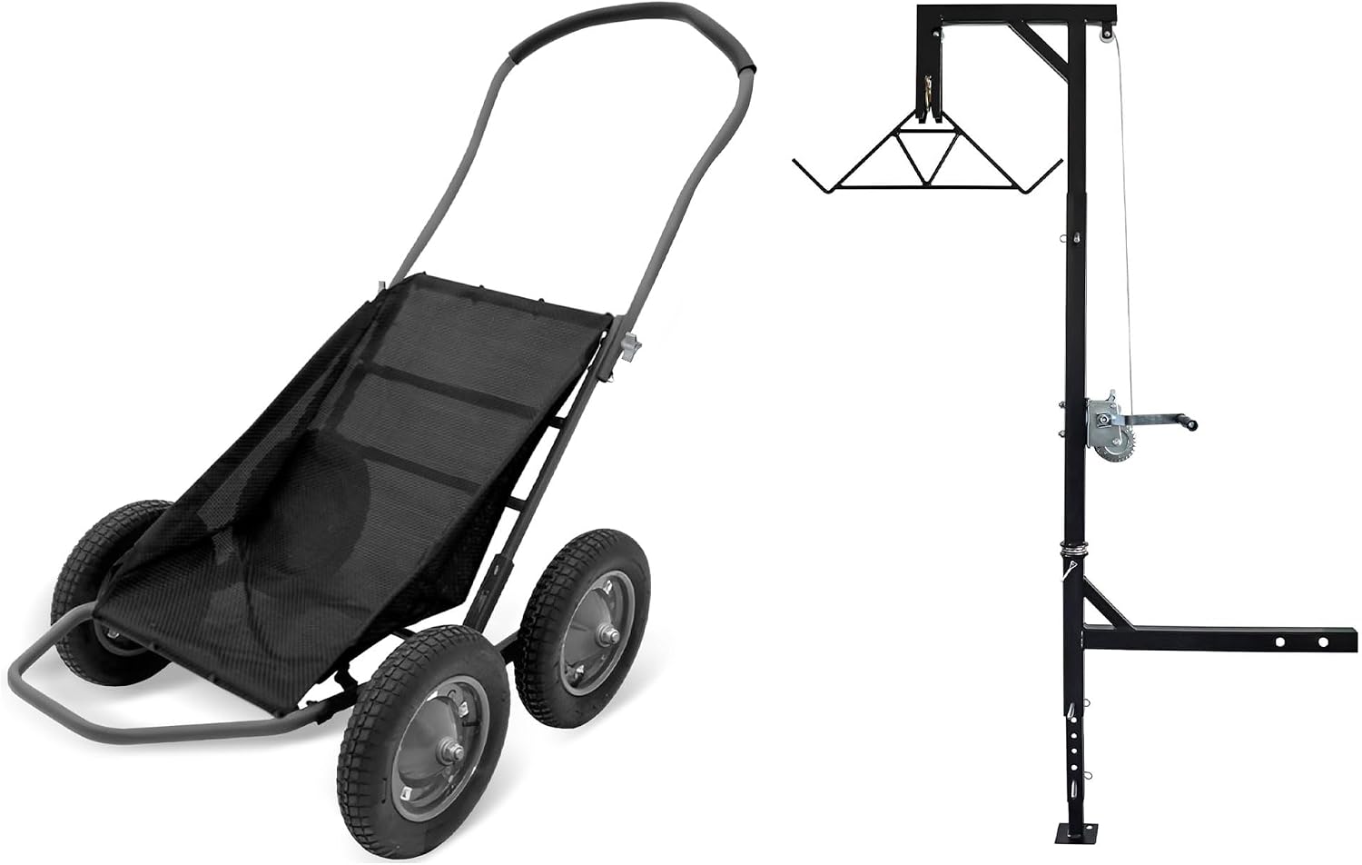 Crawler Multi-Use Folding Cart for Hunting Fishing Bunded with HME Game Hoist Kit Winch Gambrel with Adjustable