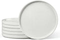 White Dinner Plates Set of 6, 10.5 Inch Stoneware Dinner Plate
