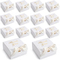 20PCS Thank You Gift Boxes, 4.5x4.5x1.9 Inches Mini Party Favor Boxes White Treat Bags with Bow Ribbon for Wedding