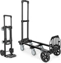 3-in-1 Convertible Dolly Cart with Wheels, 600LBS Heavy Duty Hand Truck Dolly, Hand Truck with Adjustable Handle