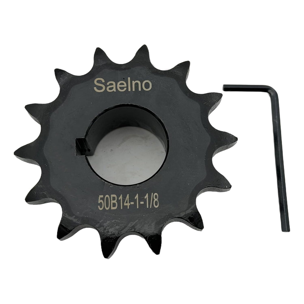 #50 Roller Chain Sprocket Type B 1 1/8 inch Bore 14 Tooth, Hardened Antirust 1045 Steel Drive Sprockets 50B14-1 1/8
