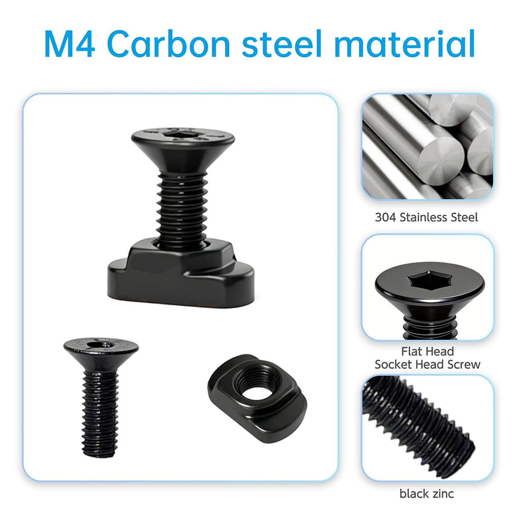 24-Piece M4 M5 T-Nuts and Screws Kit