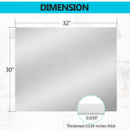 32" x 30" Thicken Heavy Range Hoods Stainless Steel Backsplash,Panel Splatter Guard for Stovetop,6 Pre Drilled Holes for Easy Installation,Keep the Walls Clean, Bright and Beautiful (32" x 30")