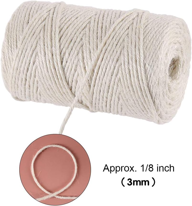328ft 3mm Jute Twine Thick Creamy for Crafting Gardening