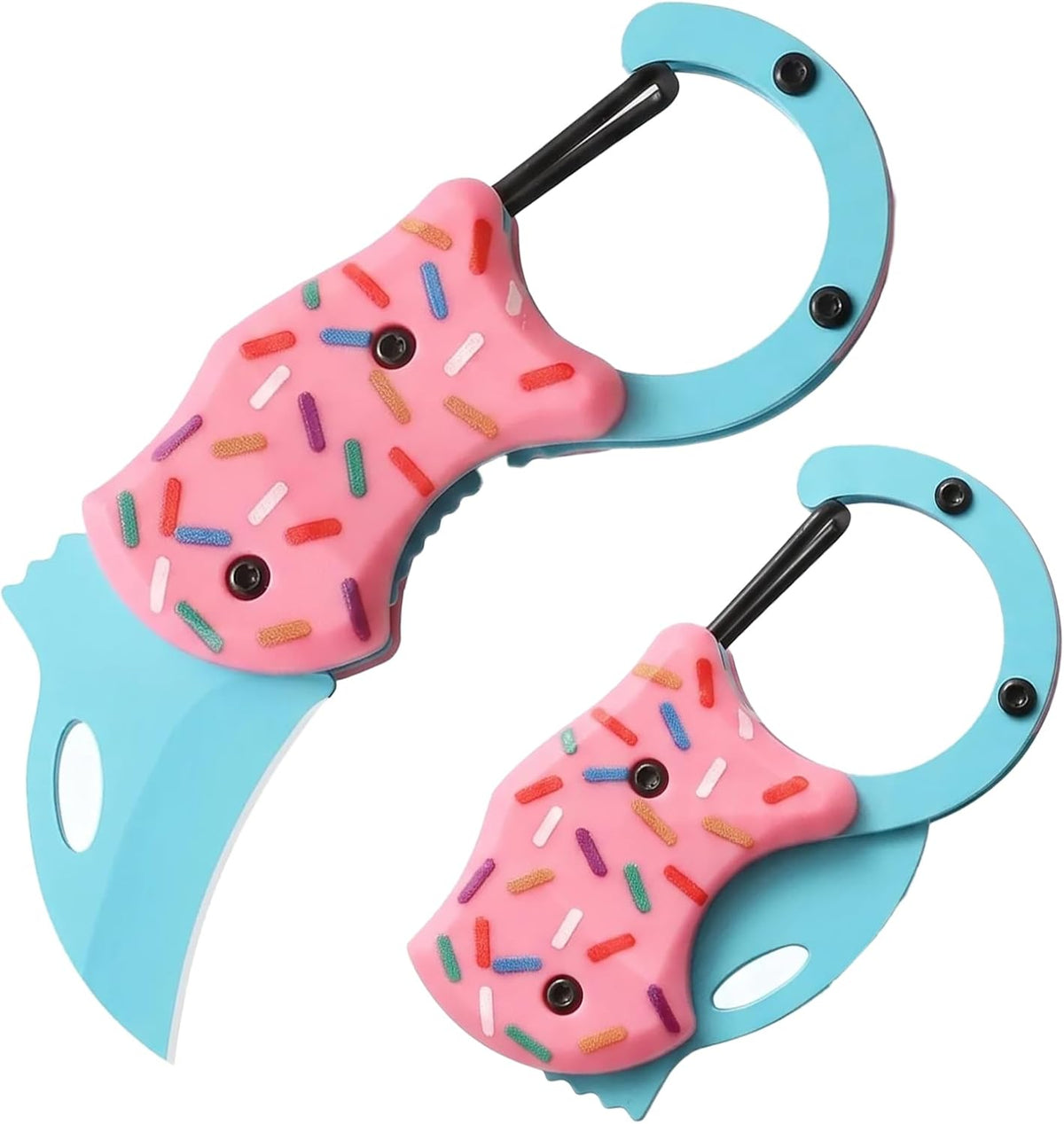 Donut Knife, Cute Folding Keychain Box Cutter with Carabiner Clip