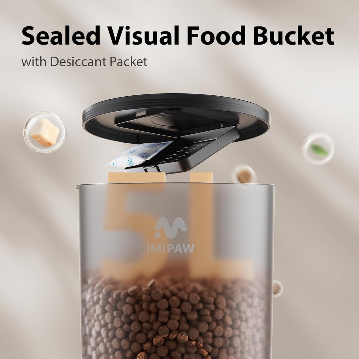 5L Automatic Cat Feeder with Camera - AI Pet Recognition & Recording, Night Vision, 5G WiFi APP Remote Control