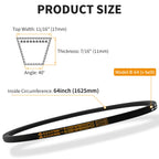 FOCMKEAS B64 Drive V-Belt, 64" Inner Circumference