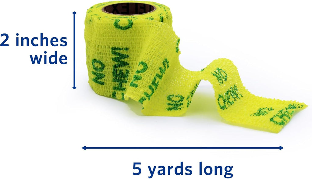 PetFlex No Chew – Flexible Self-Adhering Elastic Bandage for Wound Care – First Aid Wrap for Small Animals Like Dogs