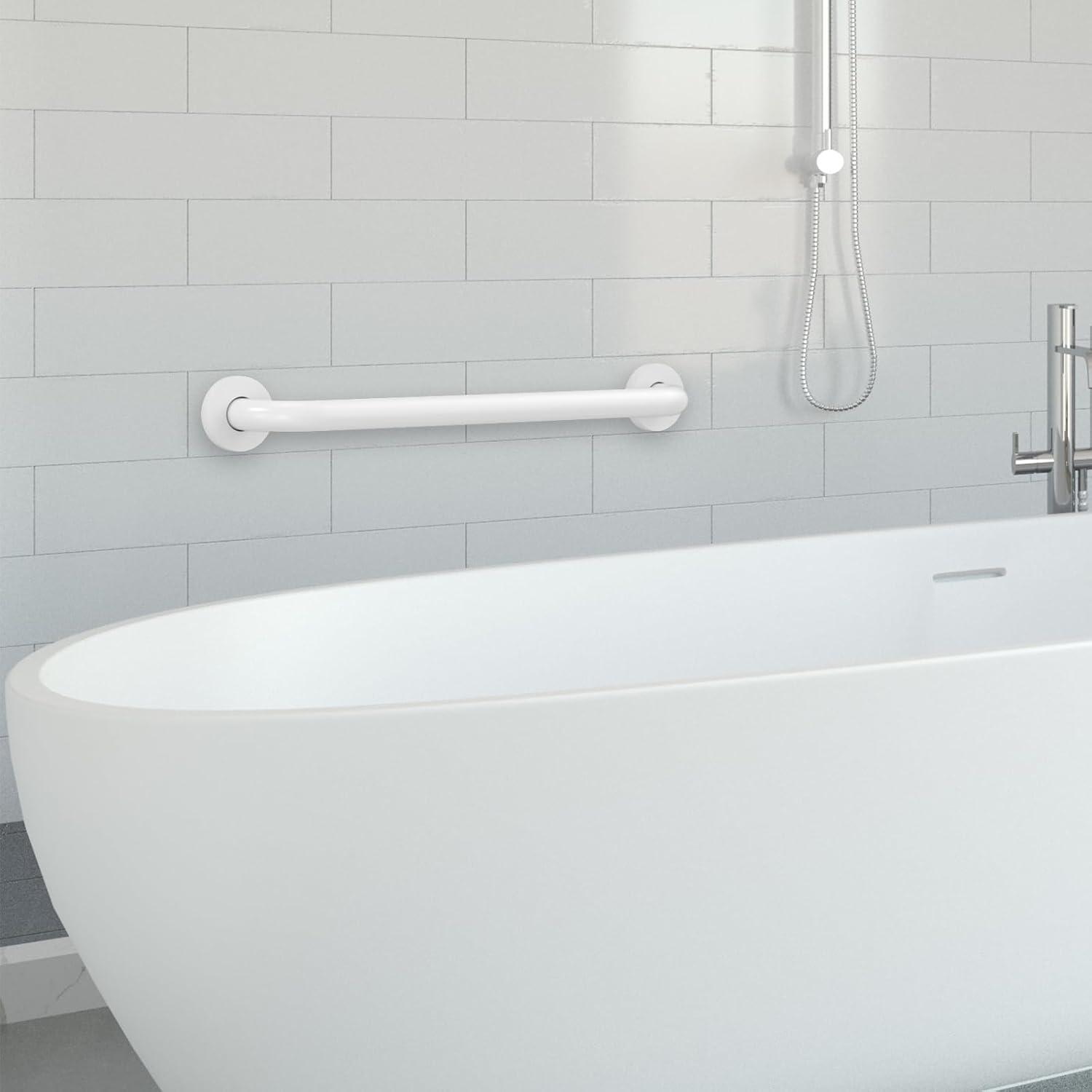 12 Inch Grab Bars for Wall White, Safety Shower Grab Bars for Seniors Elderly Handicapped, Handicap Grab Bars for