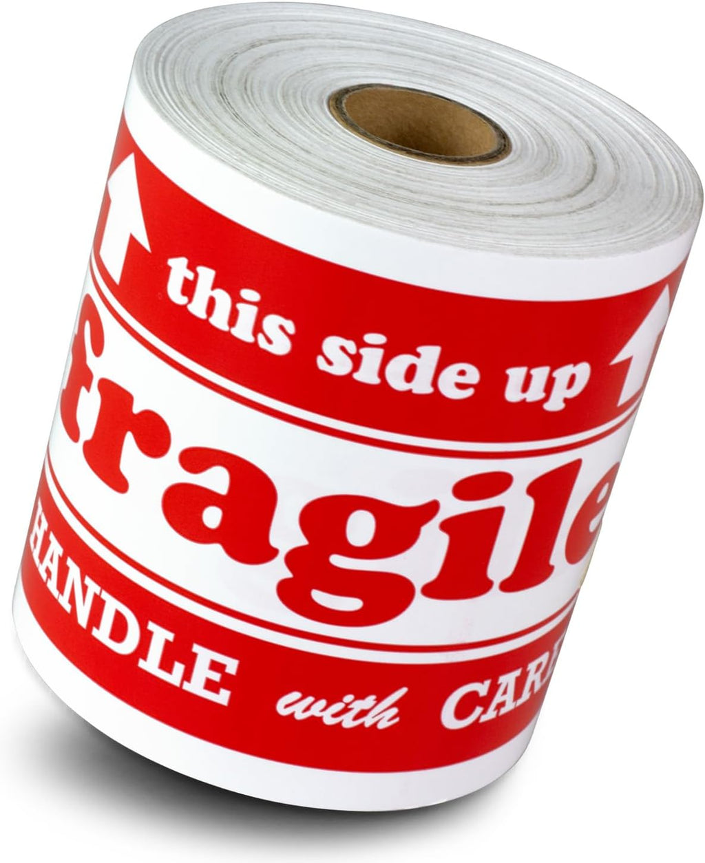 This Side UP Sticker Labels, Red & White, 4 x 6 inch, 600 Labels