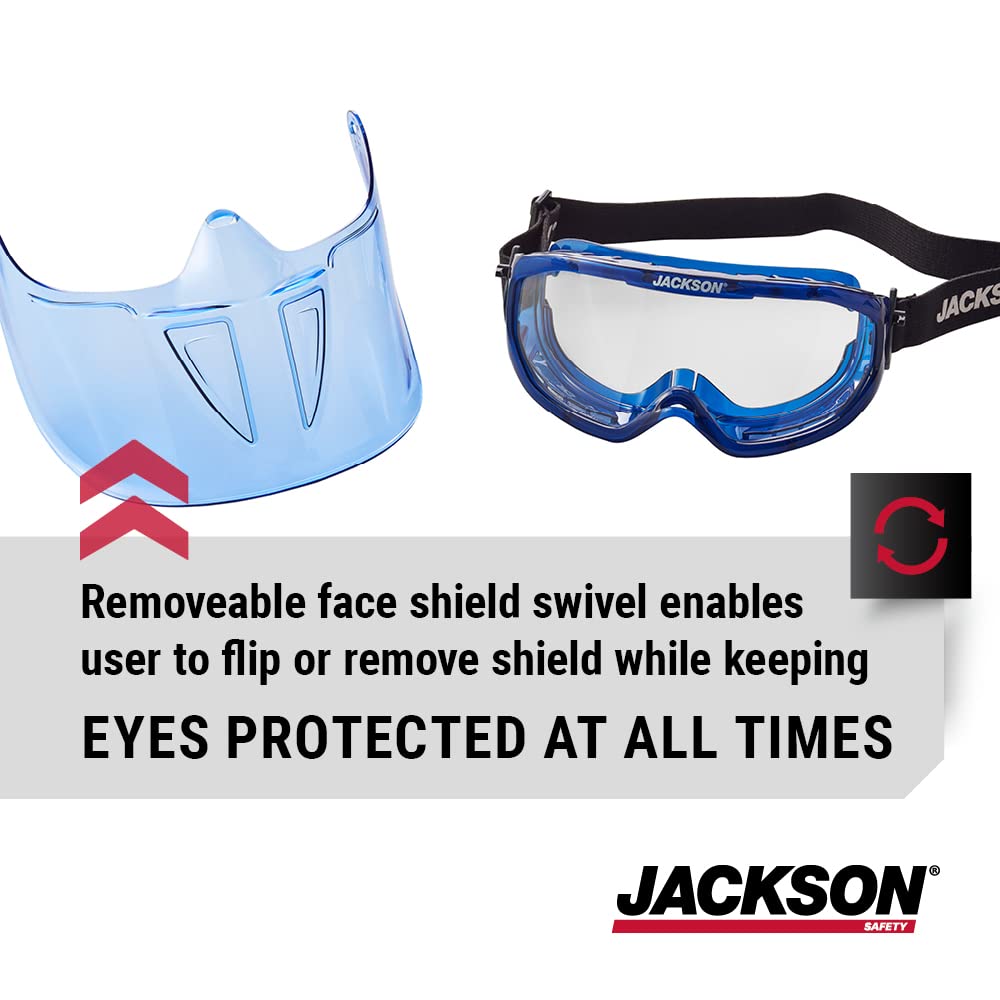 GPL500 Clear Safety Goggles with Face Shield - ANSI Z87.1