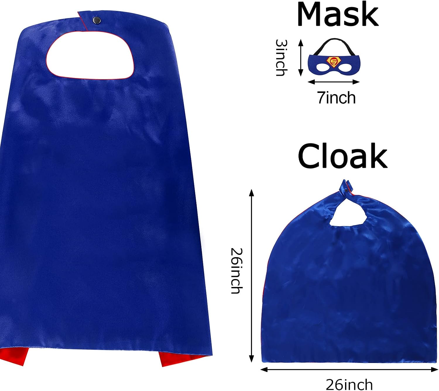 Superhero Capes for Kids,Hero Capes and Masks Fit for 4-12years old boy and girls Dress up and Holiday Costumes.