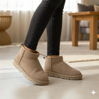 100% Genuine Leather Womens Boots Fur-Lined Ankle Boots Women