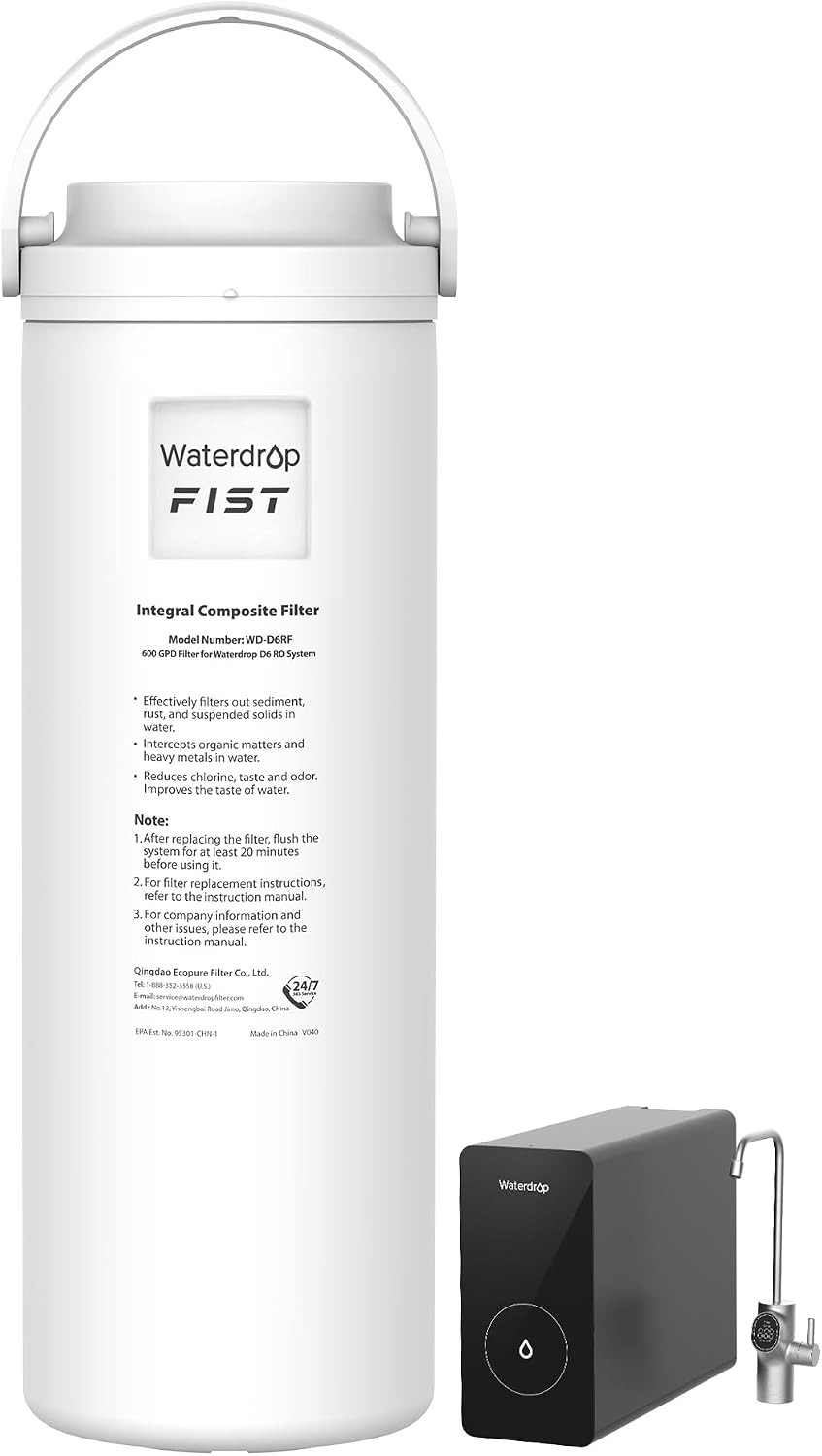 WD-D6RF Filter, Replacement for WD-D6-B Tankless Reverse Osmosis System, 1-Year Lifetime, Reduce PFAS