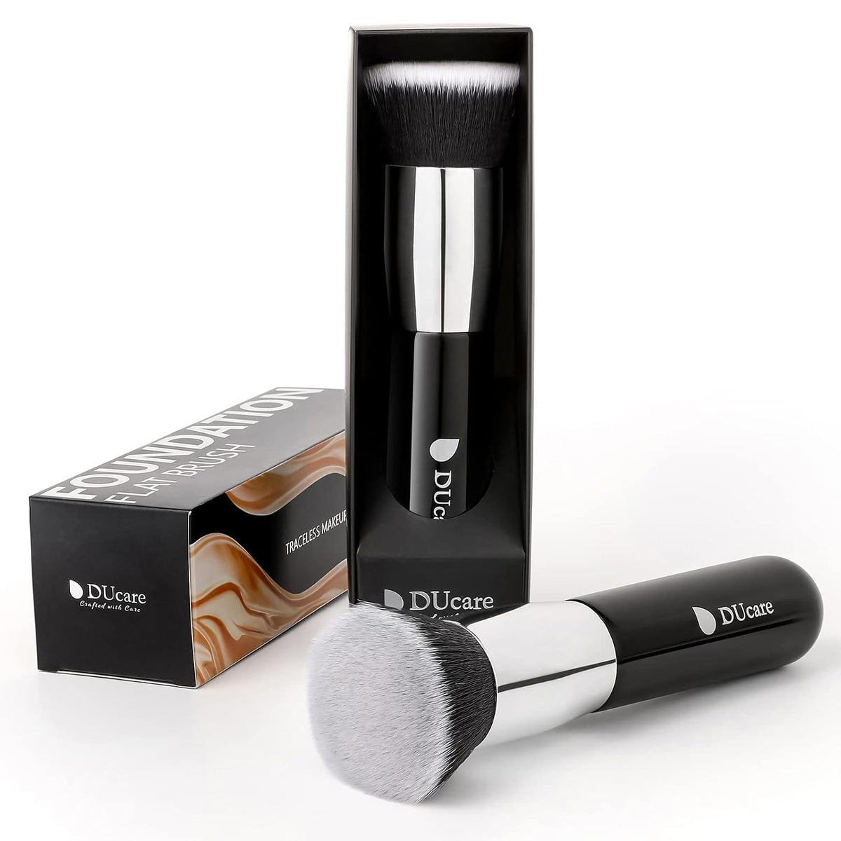 Kabuki Foundation Brush for Liquid Makeup Flat Top Professional Stick Buffing Blending Mineral Powder Large Face