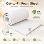 Sponge Neoprene Foam Sheet with Adhesive 1/8''T x 12''W x 59''L
