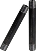 Everflow Supplies NPBL3480-2 Steel Nipple Pipe, Pack Of 2, Black