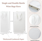 6Pcs White Wine Gift Bags for Single and Double Bottles Paper Bottle Bags with Handles for Champagne, Whiskey