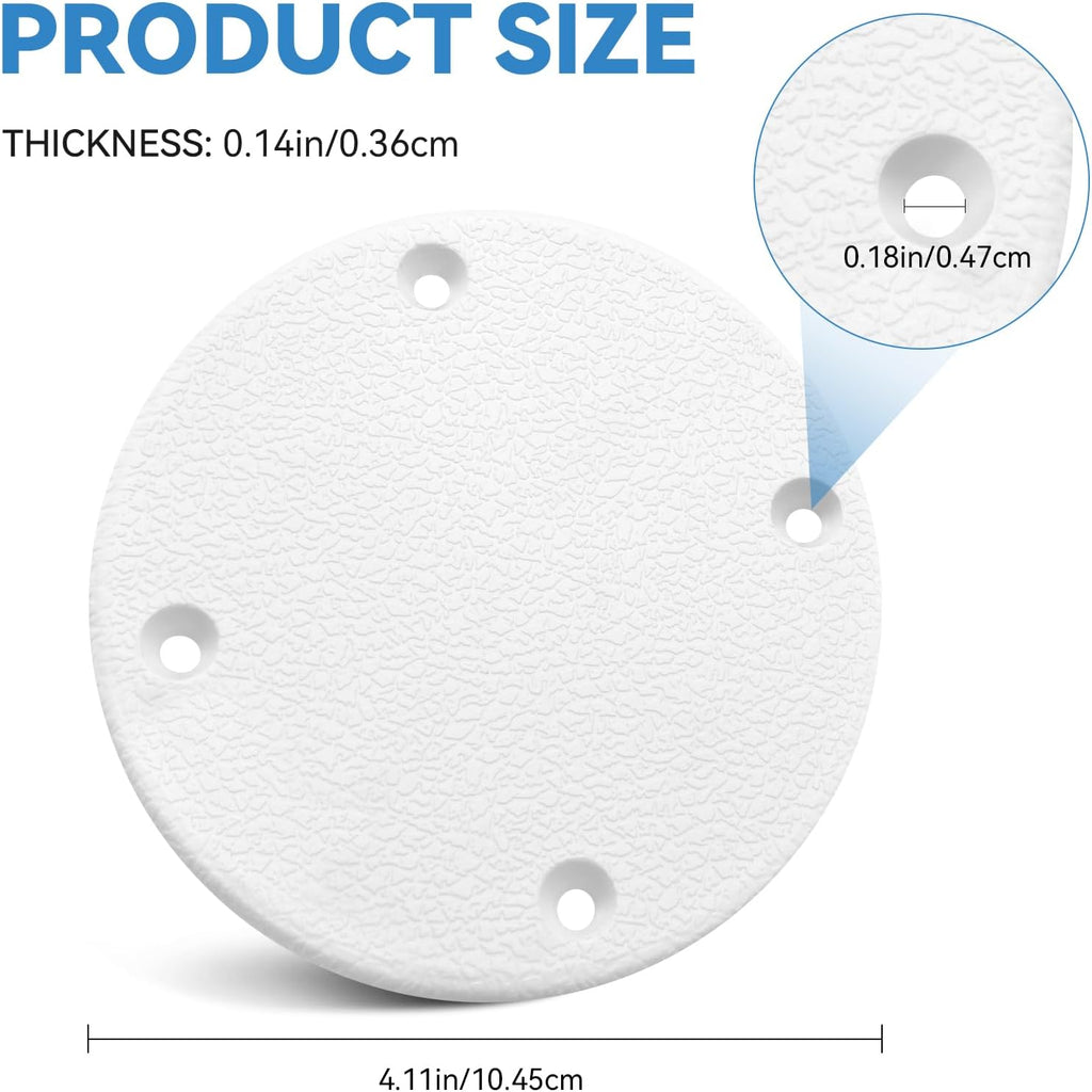 Marine Boat Deck Plate Cover, Round Access Hole Cover 4-1/8 Inch