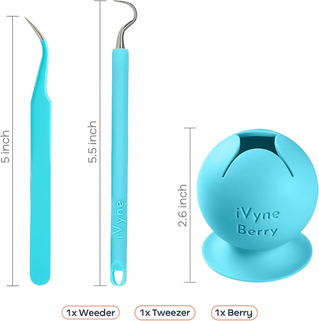 Berry and Silicone Weeding Tools - Suction Vinyl Weeder, Craft Tweezer, Scrap Collector Holder, Storage for Cricut