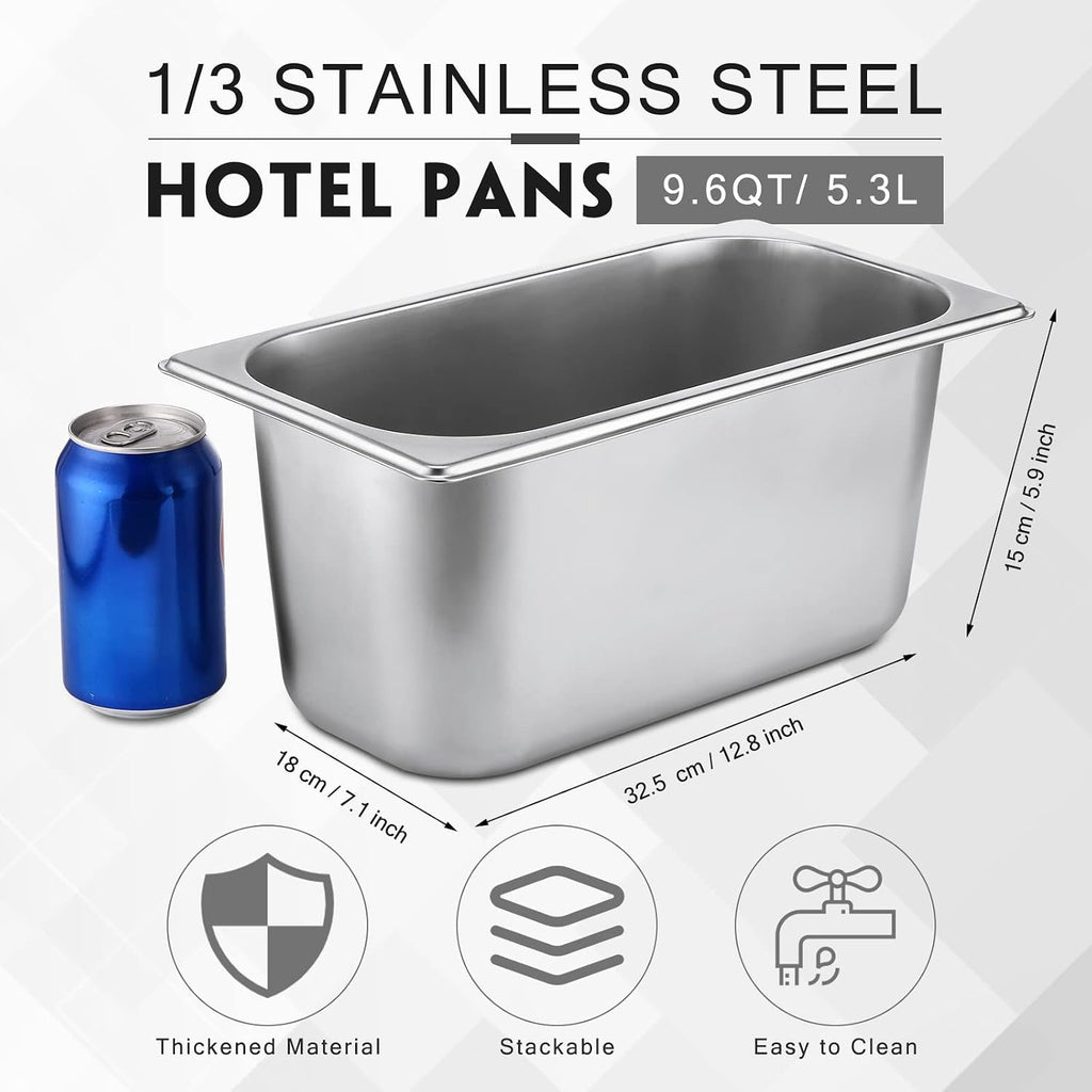 10 Pack Stainless Steel Steam Table Pans