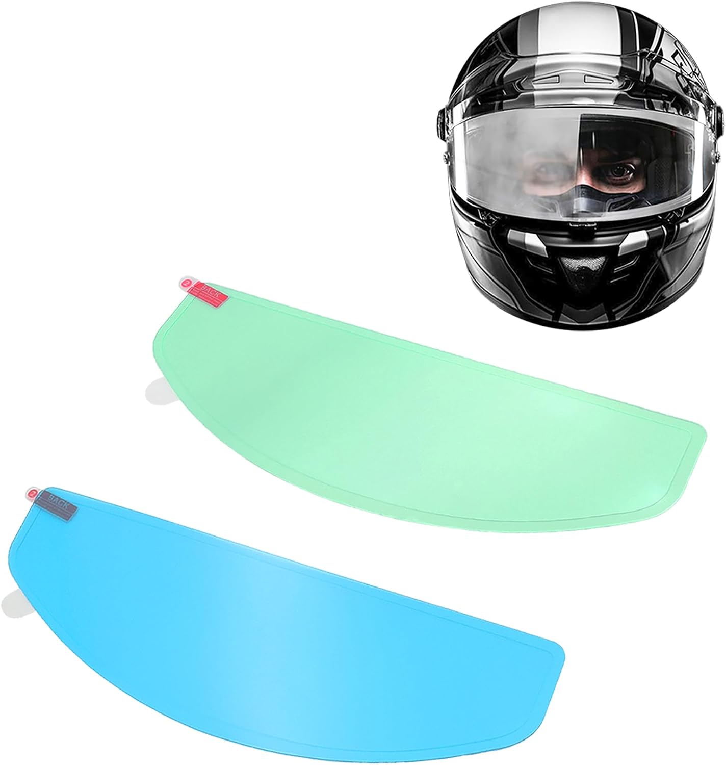 Universal Helmet Visor Anti-Fog Film + Rainproof Film, 2 PCS丨Style A | Motorcycle Helmet Lens Film, Alternative to