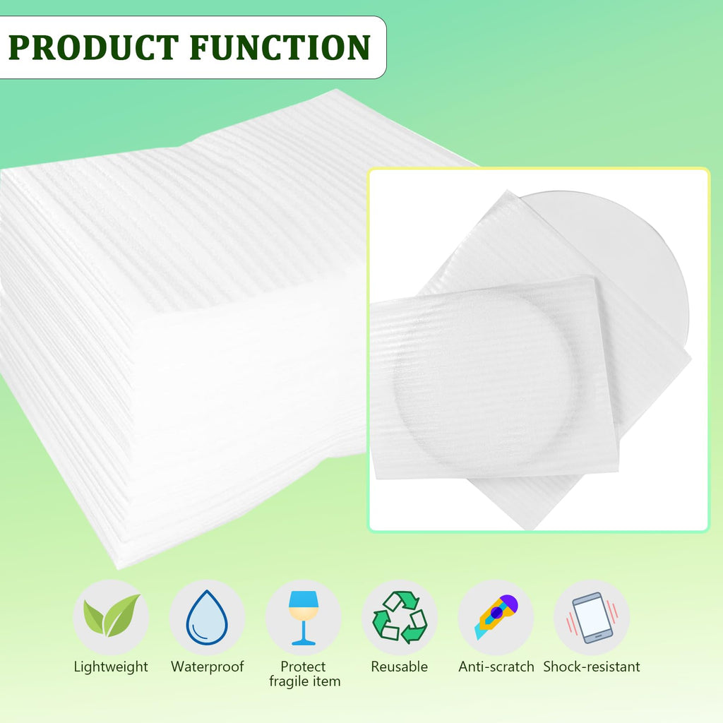 100 Pack Foam Pouches 6x10in, Cushion Foam Wrap for Moving