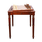 GSE Deluxe 3-in-1 Chess Checkers Backgammon Game Table Set with Game Pieces