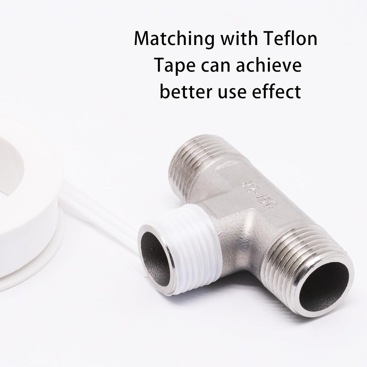 Tee Pipe Fittings 304 Stainless Steel Tee 1/2" x 1/2" x 1/2" Male NPT Thread T Shaped 3 Way Cast Pipe Fitting, 2 Pack
