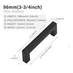 2 Pack 3-3/4 Inch Black Cabinet Pulls, Square Drawer Handles