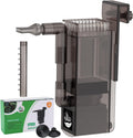 Aquarium Surface Skimmer up to 50 Gallon Aquariums, 132GPH Flow Skimmer with Dual Outlet & Wave Maker Function, 6W