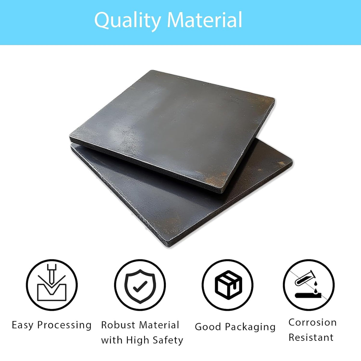 Steel Plate 1/8-12" x 12" x 1/8" A36 Hot Rolled Metal Steel 0.12(6mm) inch Plate Flat Steels Weldable Base Sheet for
