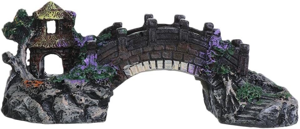 Fish Tank Decoration Aquarium Ornament Poly Resin Bridge for Aquariums, Fish Tank, Gardens