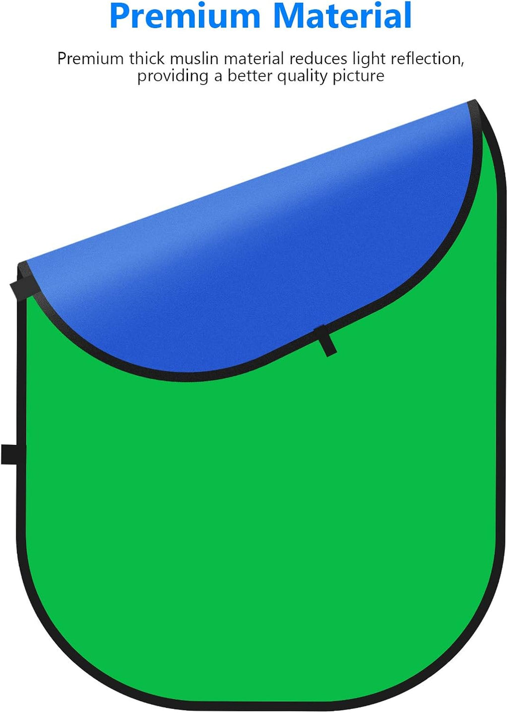 Chromakey Backdrops, Double Sided Green Screen and Blue Screen, 2 in 1 Collapsible and Reversible Background for