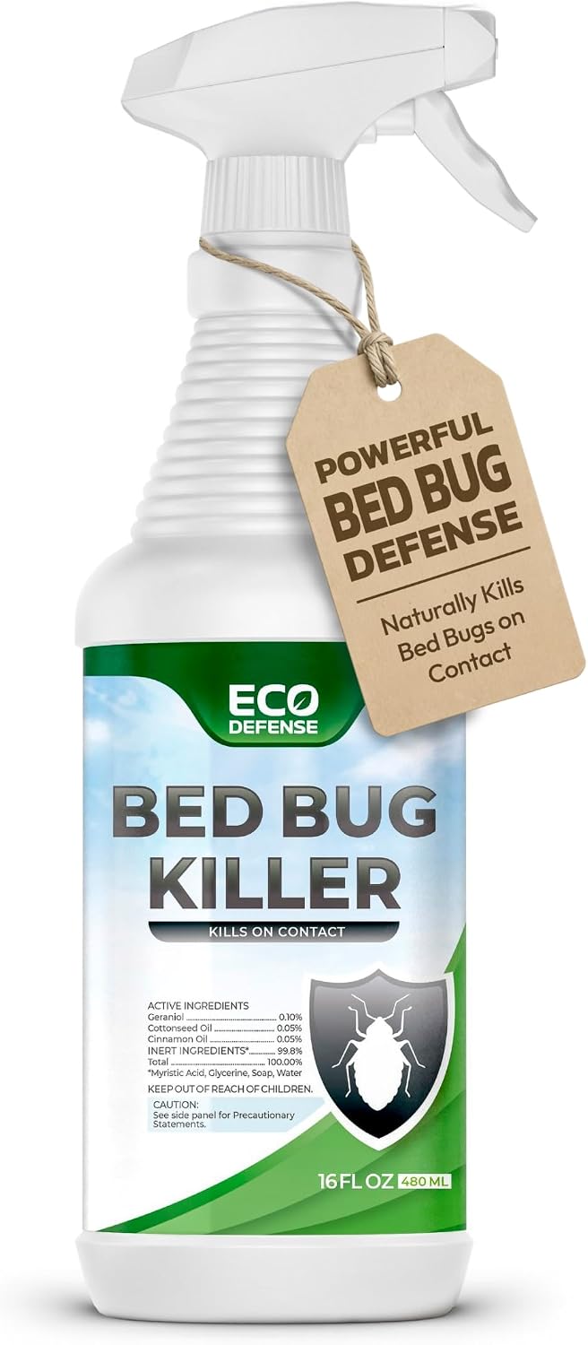 Bed Bug Killer - Bed Bug Spray & Dust Mite Spray - Natural Treatment - 16 Oz