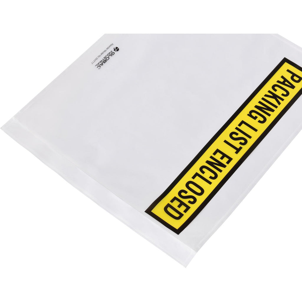 Panel Face Envelopes, "Packing List Enclosed", 12"L x 10"W, Yellow, 500/Pack
