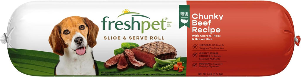 Healthy & Natural Dog Food, Fresh Beef Roll, 6lb