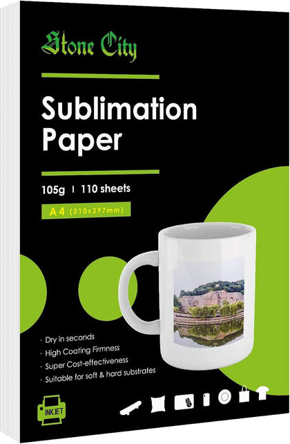 Sublimation Paper 8.3x11.7 Inch 105g | 110 Sheets, Compatible with Inkjet Printer with Sublimation Ink