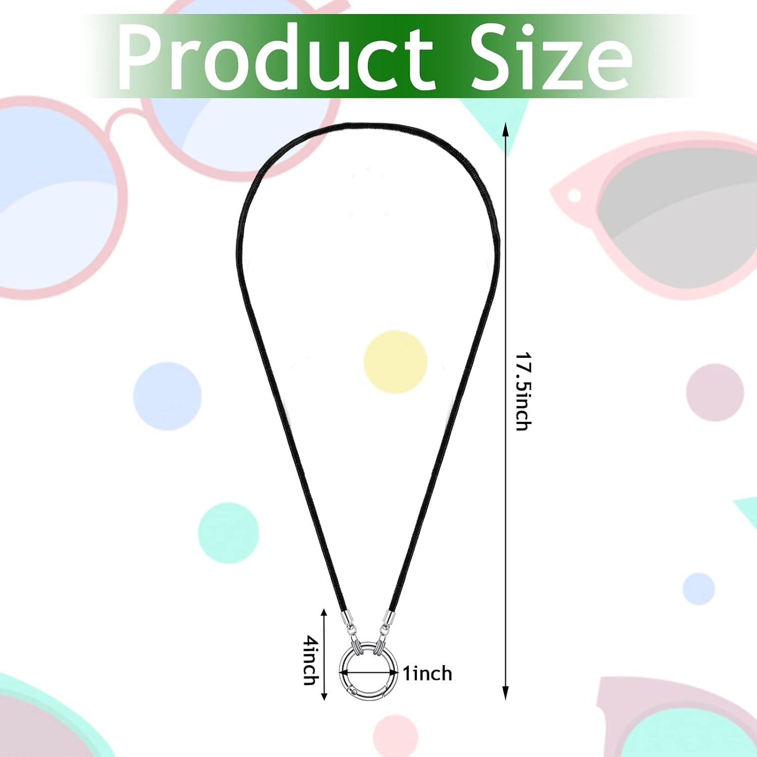 3 Pcs Eyeglass Holder Necklace Ring Glasses Holder Strap Chain Loop Ring Reading Sunglasses Necklace for Women Men