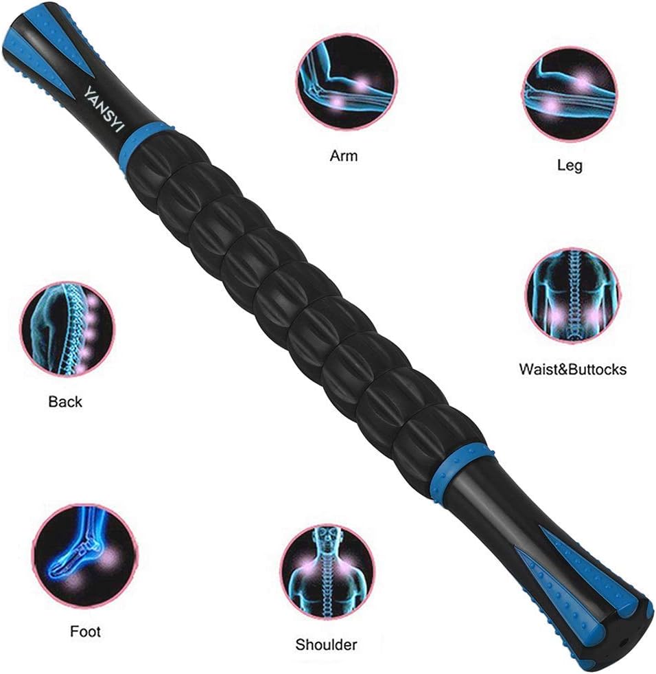 Professional 9-Roller Deep Tissue Massage Stick - Portable Muscle Recovery Roller for Athletes, Relieves Post-Workout