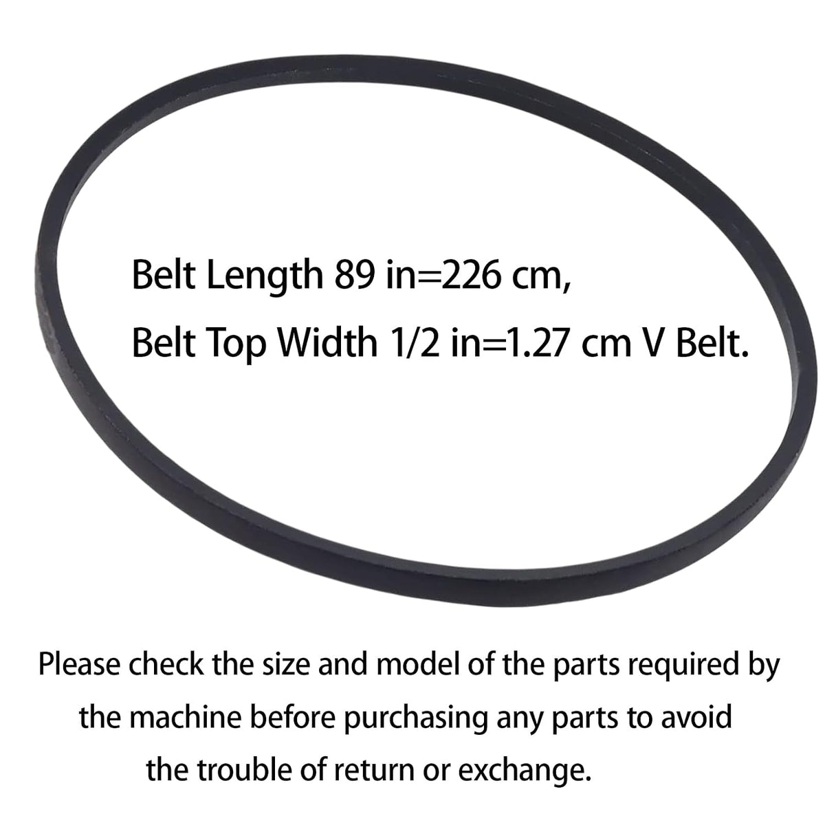 037X88MA Replacement Lawn Mower Deck Belt for Murray 037X96MA 37X88MA 37X88 37X96 37X96MA 710213 V Belt 1/2" x 89"