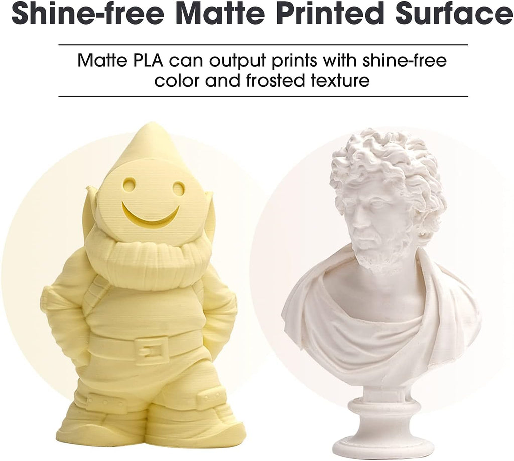 Matte PLA Filament 1.75mm, Matte 3D Printer PLA Filament, 1KG Spool 3D Printing Filament for 3D Printers, Paper Reel