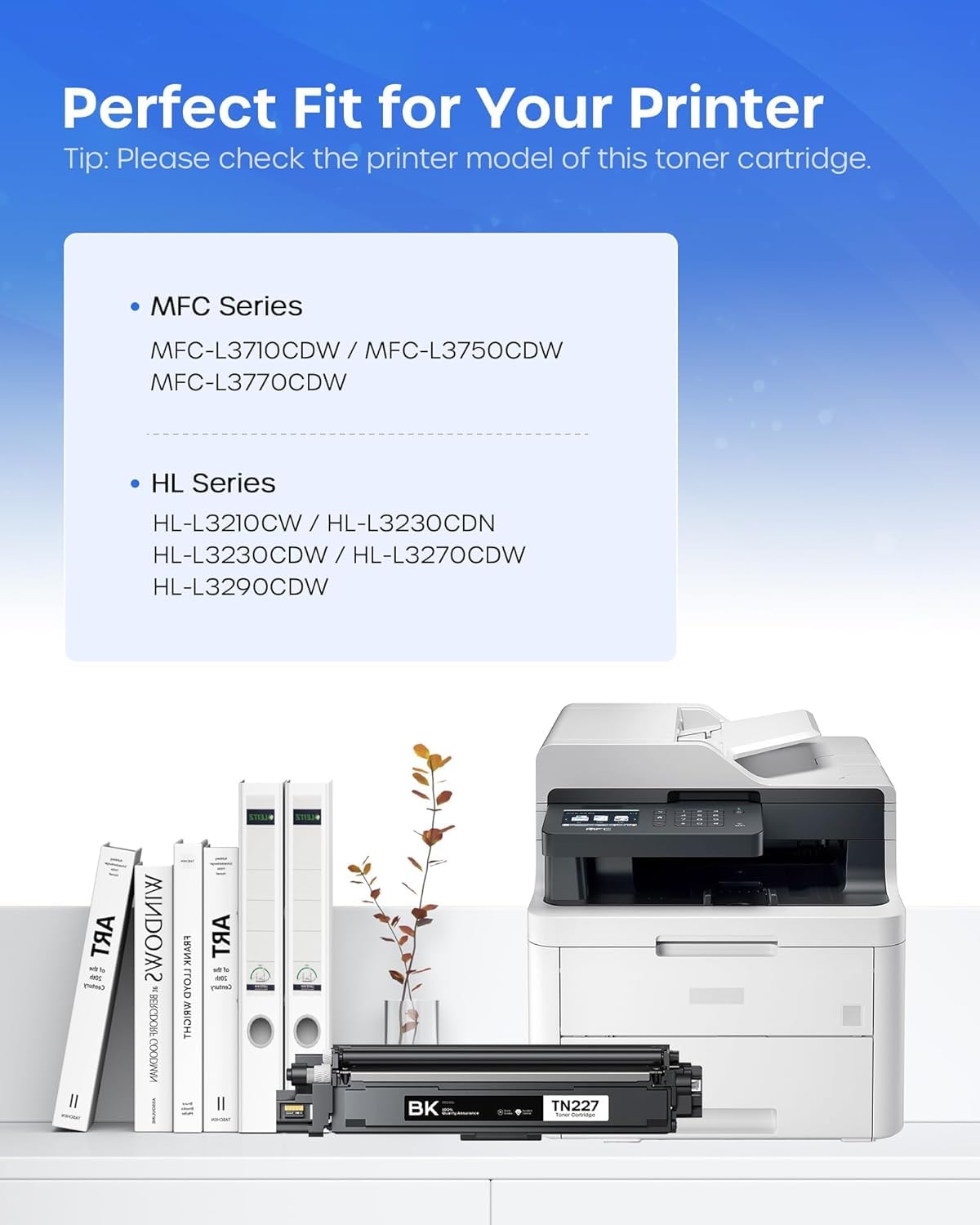 TN227 TN-227BK/C/M/Y Toner Cartridges Replacement for Brother TN227 5 Pack