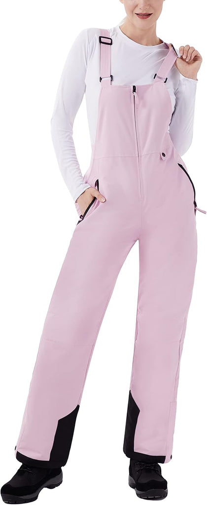 Womens Insulated Snow Bibs Waterproof Winter Ski Pants Snowboarding Overalls
