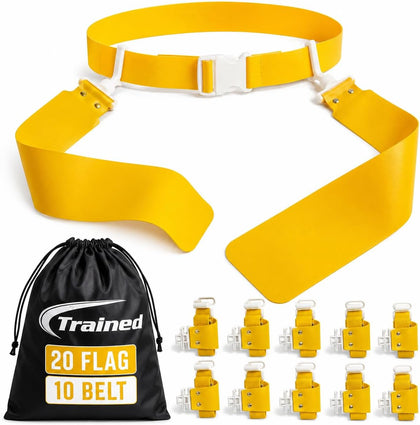 Adjustable Flag Football Belt Set, One Size Fits All | Pop-release flags for fast, fair calls; durable woven material