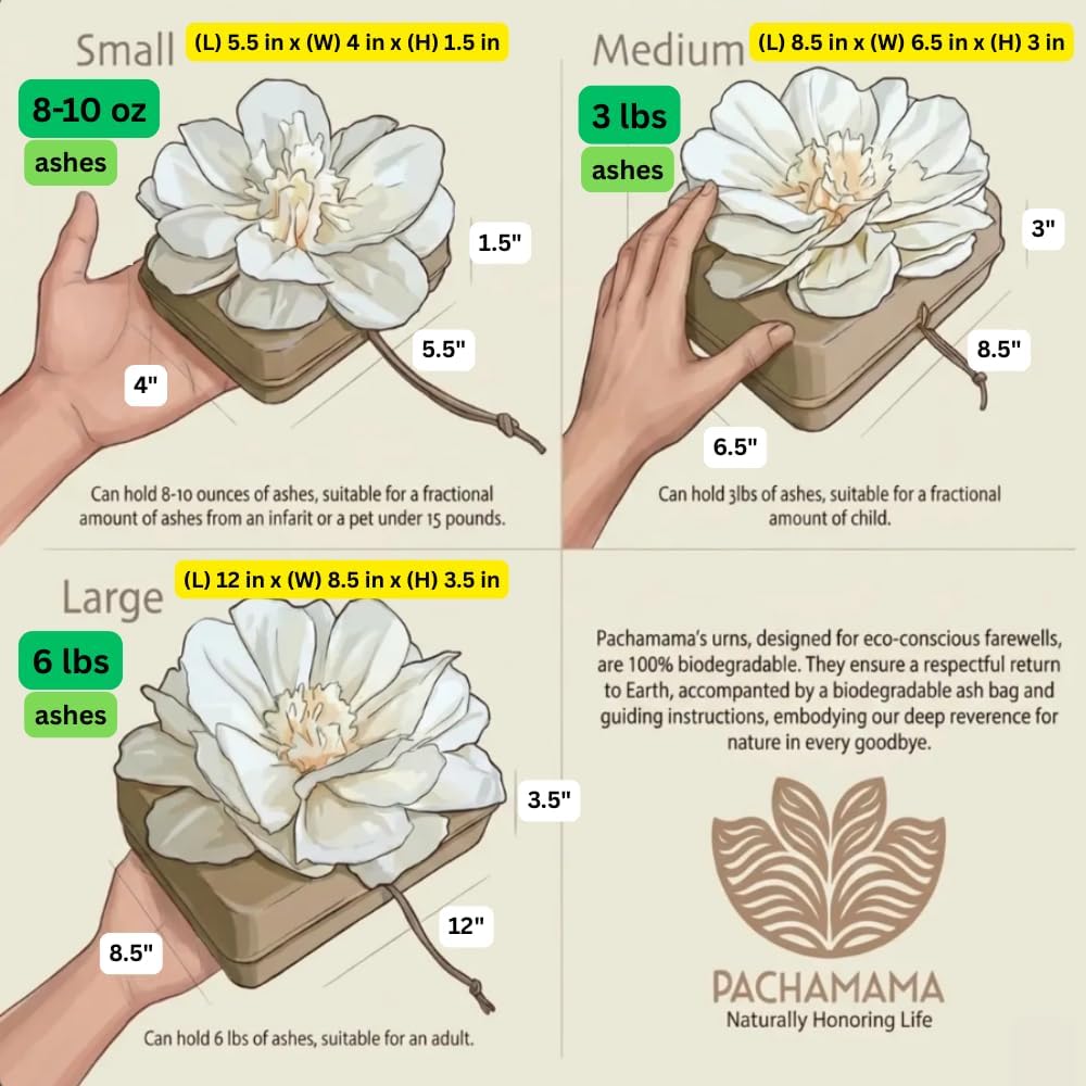Cruise Approved Biodegradable Water Burial Urn, Lilac Flower, Large Adult