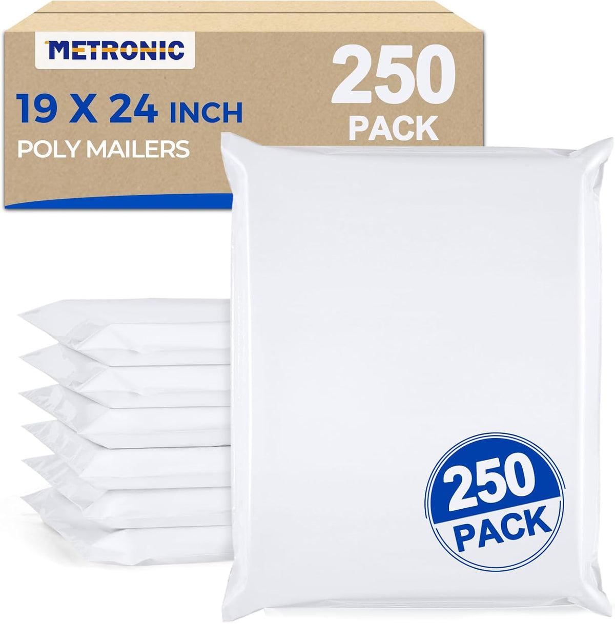 Poly Mailers 19x24 Inch 250 Pack Bulk Shipping Bags for Business