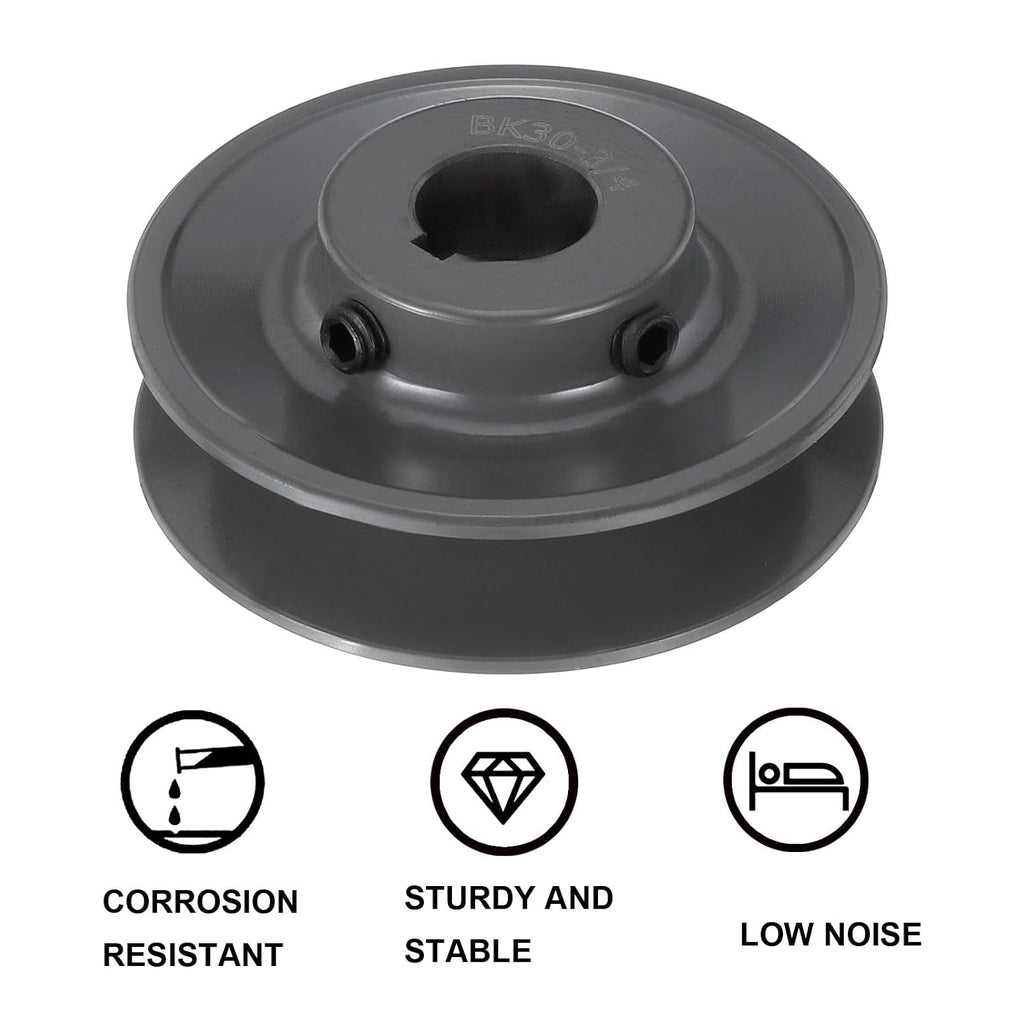 uxcell BK30-3/4 V-Belt Sheave 3/4" Bore, 3.15" OD, Single Groove Web Sheave
